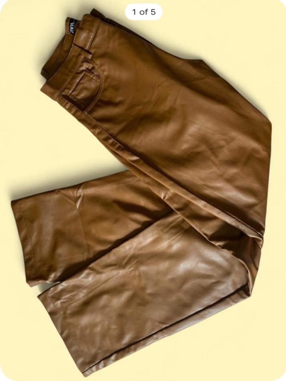 ZARA Brown Faux Leather Pants